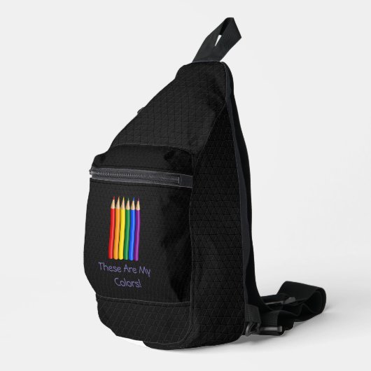 Regenboog trots potloden sling bag (Rechterhoek)