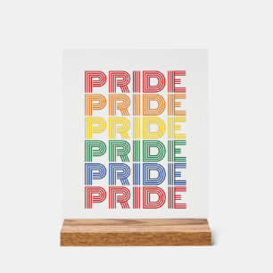 Regenboog trots retro typografie vector ontwerp_1 acryl bord