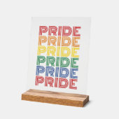 Regenboog trots retro typografie vector ontwerp_1 acryl bord (Hoek)