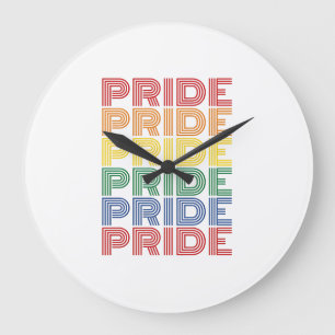 Regenboog trots retro typografie vector ontwerp_1 grote klok