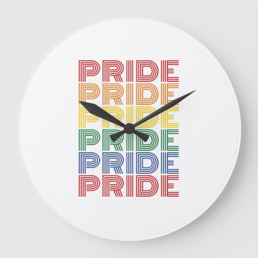 Regenboog trots retro typografie vector ontwerp_1 grote klok (Voorkant)
