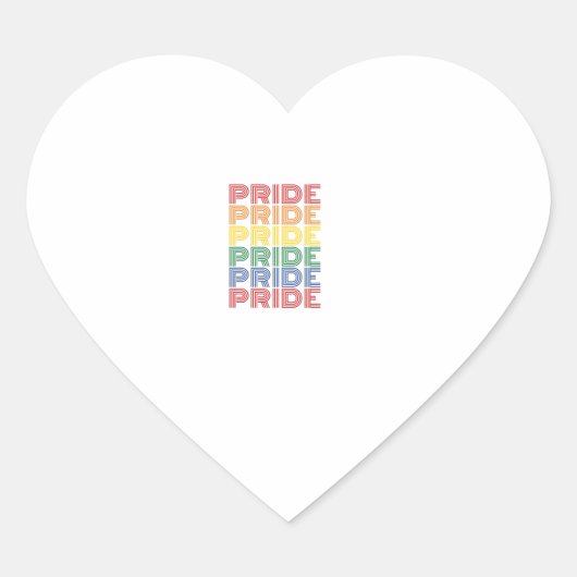 Regenboog trots retro typografie vector ontwerp_1 hart sticker (Voorkant)