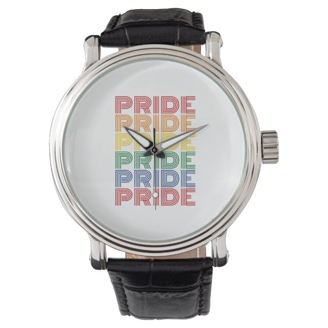 Regenboog trots retro typografie vector ontwerp_1 horloge (Voorkant)