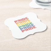 Regenboog trots retro typografie vector ontwerp_1 kartonnen onderzetters (Gekanteld)