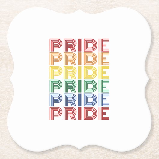 Regenboog trots retro typografie vector ontwerp_1 kartonnen onderzetters (Voorkant)