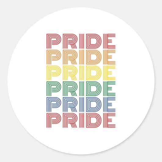 Regenboog trots retro typografie vector ontwerp_1 ronde sticker (Voorkant)