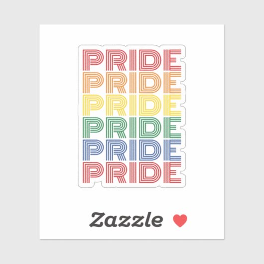 Regenboog trots retro typografie vector ontwerp_1 sticker (Vel)