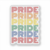 Regenboog trots retro typografie vector ontwerp_1 sticker (Voorkant)