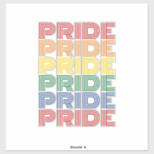 Regenboog trots retro typografie vector ontwerp_1 sticker