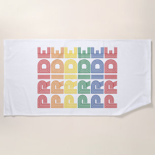 Regenboog trots retro typografie vector ontwerp_1 strandlaken