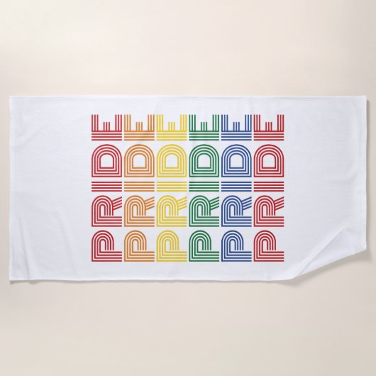 Regenboog trots retro typografie vector ontwerp_1 strandlaken (Voorkant)