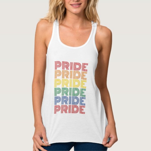 Regenboog trots retro typografie vector ontwerp_1 tanktop (Voorkant)