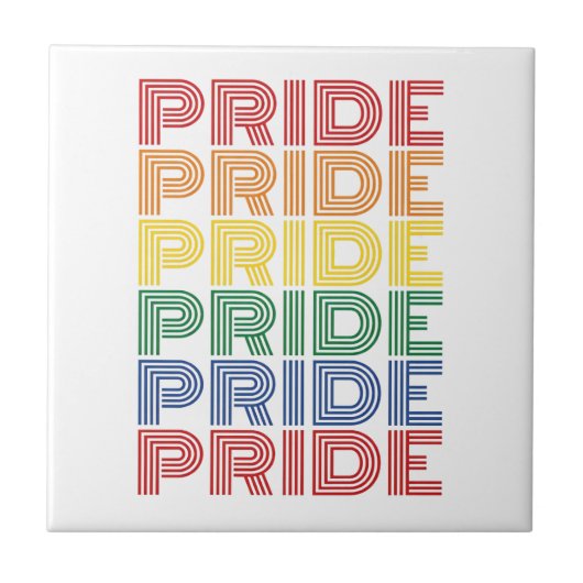 Regenboog trots retro typografie vector ontwerp_1 tegeltje (Voorkant)
