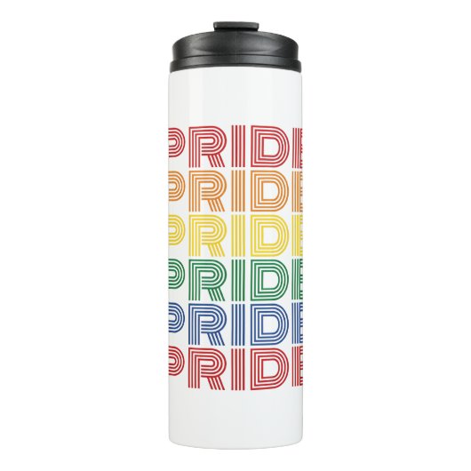 Regenboog trots retro typografie vector ontwerp_1 thermosbeker (Voorkant)