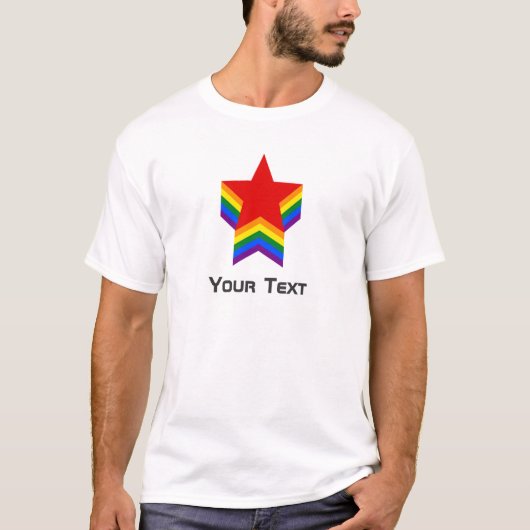 Regenboog trots sterren T-Shirt (Voorkant)