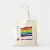 Regenboog Trouwlaag Cake Bruidsmeisje LGBT Pride Tote Bag (Voorkant)