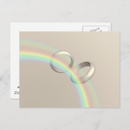 Regenboog trouwringen briefkaart (Voorkant / Achterkant)