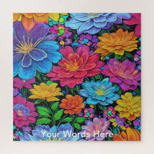 Regenboog Tuin Neon Psychedelische Wilde Natuur Na Legpuzzel