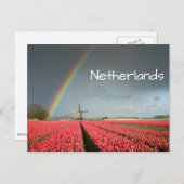 Regenboog, tulpen en briefkaart met windmolen (Voorkant / Achterkant)