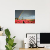 Regenboog, tulpen en molen poster (Thuiskantoor)