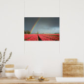 Regenboog, tulpen en molen poster (Keuken)