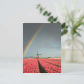 Regenboog, tulpen en verticaal briefkaart van de w (Staand voorkant)