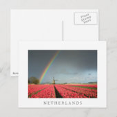 Regenboog, tulpen en windmolen Nederlands briefkaa Briefkaart (Voorkant / Achterkant)