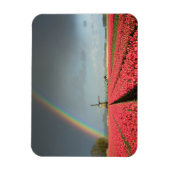 Regenboog, tulpen en windmolen rechthoekige magnee magneet (Verticaal)