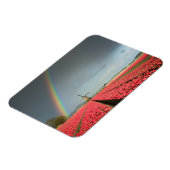 Regenboog, tulpen en windmolen rechthoekige magnee magneet (Linkerzijde)
