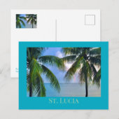 Regenboog tussen palmbomen / St. Lucia Briefkaart (Voorkant / Achterkant)