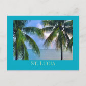 Regenboog tussen palmbomen / St. Lucia Briefkaart (Voorkant)