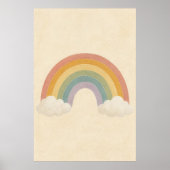 Regenboog Tussen Wolken Gouache Boho Kunst Poster (Voorkant)