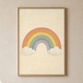 Regenboog Tussen Wolken Gouache Boho Kunst Poster