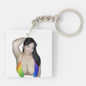 Regenboog twee zijkanten sleutelhanger (Achterkant)