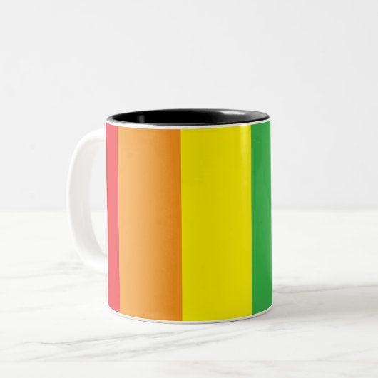 Regenboog Tweekleurige Koffiemok (Voorkant links)