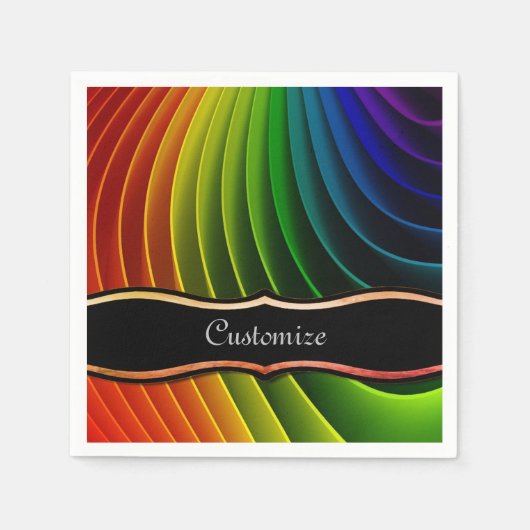 Regenboog Twist Feestservetten Servet (Voorkant)