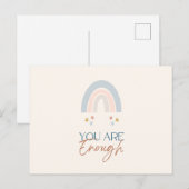 Regenboog U bent genoeg Waterverf Aardse Briefkaart (Voorkant / Achterkant)