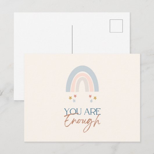Regenboog U bent genoeg Waterverf Aardse Briefkaart (Voorkant / Achterkant)