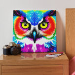 Regenboog Uil Stretched Canvas<br><div class="desc">Dit unieke en kleurrijke uil uitgerekt canvas zou een geweldige aanvulling op elk huis!</div>