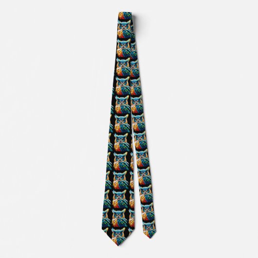 Regenboog Uilen Magic Neckties Stropdas (Voorkant)