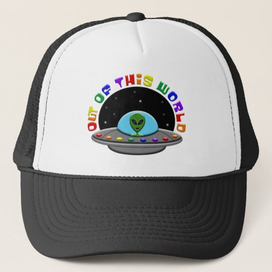 Regenboog uit deze wereld van de Alien UFO-ruimteg Trucker Pet (Voorkant)