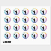 Regenboog Uitbarsting Breakdancer Silhouet Ronde Sticker (Vel)