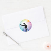 Regenboog Uitbarsting Breakdancer Silhouet Ronde Sticker