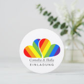 Regenboog Uitnodiging (Staand voorkant)