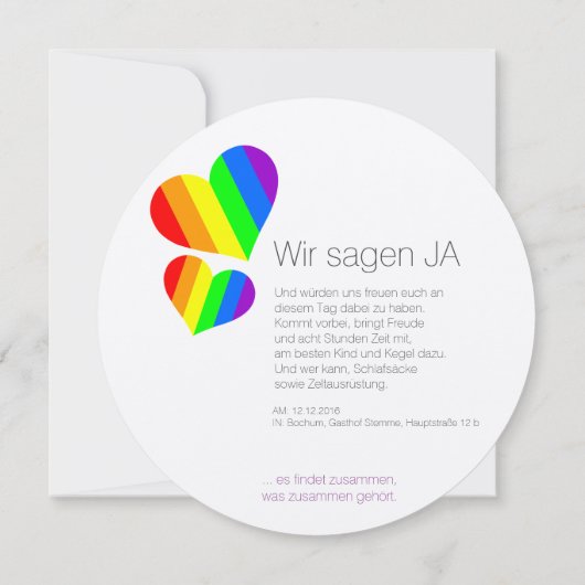 Regenboog Uitnodiging (Achterkant)