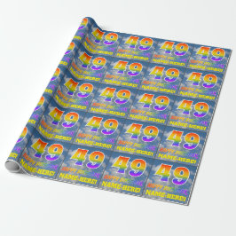 Regenboog Uitzicht "49" & "HAPPY BIRTHDAY", Wolken Cadeaupapier