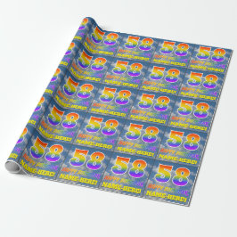 Regenboog Uitzicht "58" & "HAPPY BIRTHDAY", Wolken Cadeaupapier