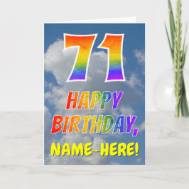 Regenboog uitzicht "71" & "HAPPY BIRTHDAY", Wolken Kaart