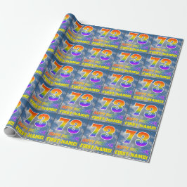 Regenboog Uitzicht "73" & "HAPPY BIRTHDAY", Wolken Cadeaupapier