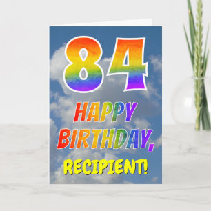 Regenboog Uitzicht "84" & "HAPPY BIRTHDAY", Wolken Kaart